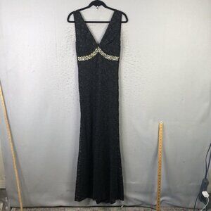 La Scala Dress Womens Large Lace Maxi Evening Gown Beaded Formal Babydoll Y2K